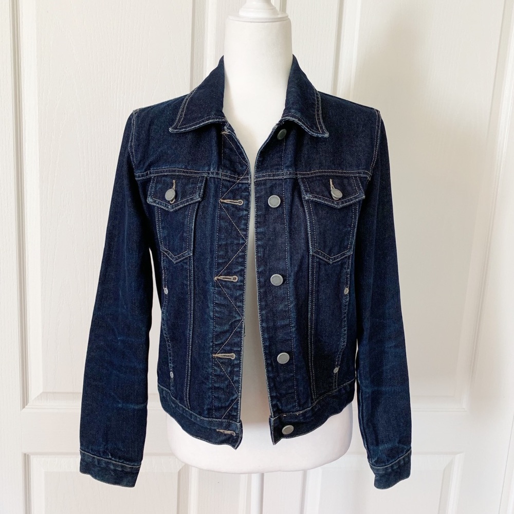 NY & Company Dark Wash Classic Denim Jacket Sz S